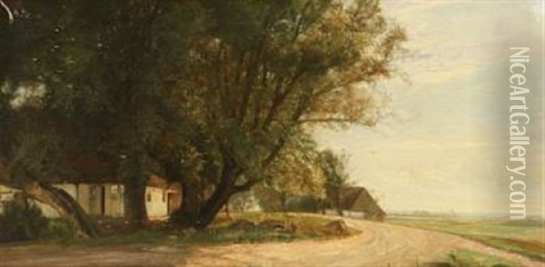 A Summer Day At A Farm Oil Painting - Carl Vilhelm Holsoe