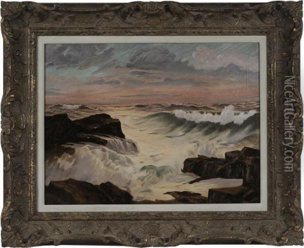 Rocky Coast Oil Painting - Frederick Judd Waugh