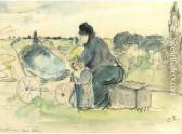 Au Parc Oil Painting - Camille Pissarro