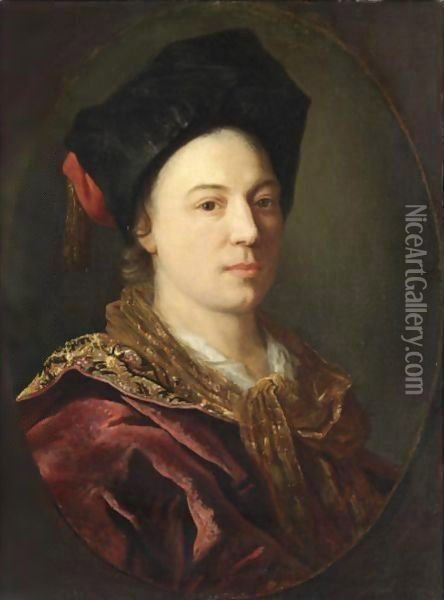 Ritratto Di Giovane Uomo Con Berretto Nero Oil Painting - Italian School