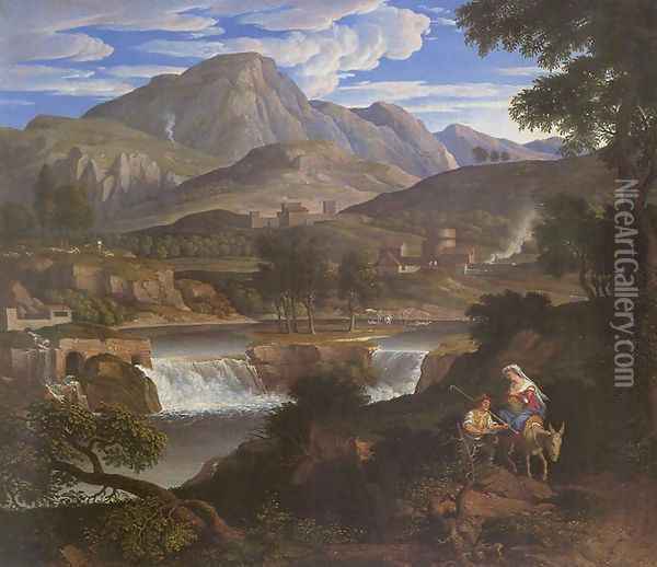 Waterfalls at Subiaco Oil Painting - Joseph Anton Koch