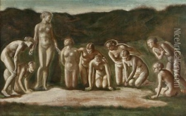 The Mirror Of Venus (study) Oil Painting - Edward Burne-Jones