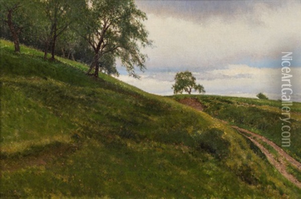 Bei Den Obstbaumen Oil Painting - Ferdinand Brunner