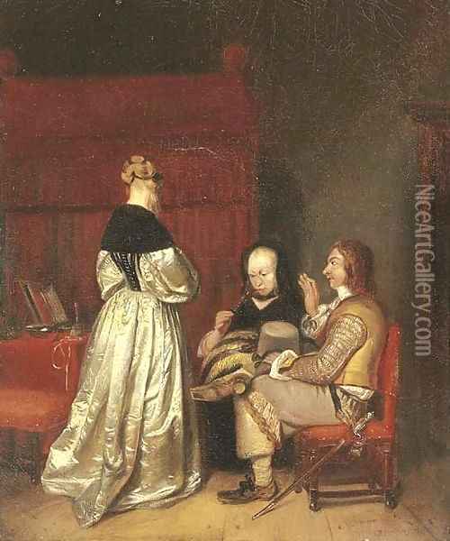 The paternal admonition Oil Painting - Gerard Terborch