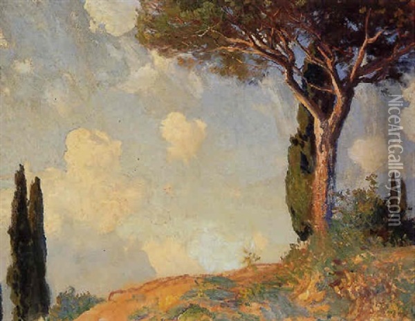 A Landscape At San Vigilio, Lake Of Garda Oil Painting - John Singer Sargent