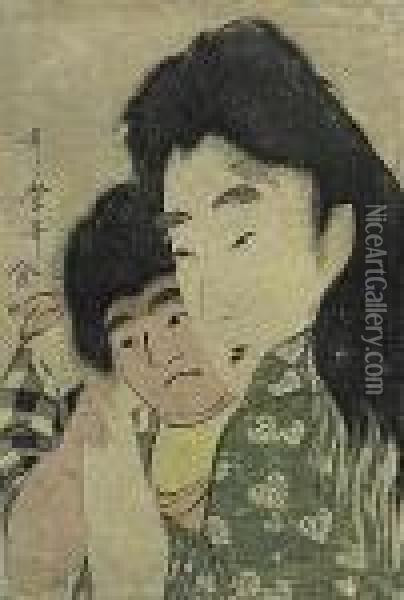 Yamauba And Kintoki Oil Painting - Kitagawa Utamaro