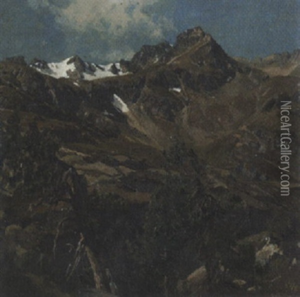 Juralandschaft Im Vorfruhling Oil Painting - Carl Julius E. Ludwig