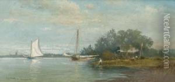 Lakeside, Branchport, New York Oil Painting - Francis Augustus Silva