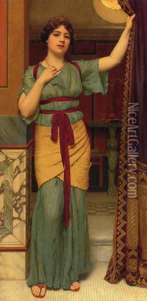 A Pompeian Lady 2 Oil Painting - John William Godward