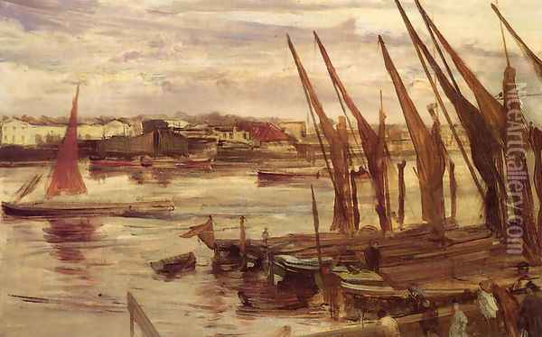 Battersea Reach Oil Painting - James Abbott McNeill Whistler