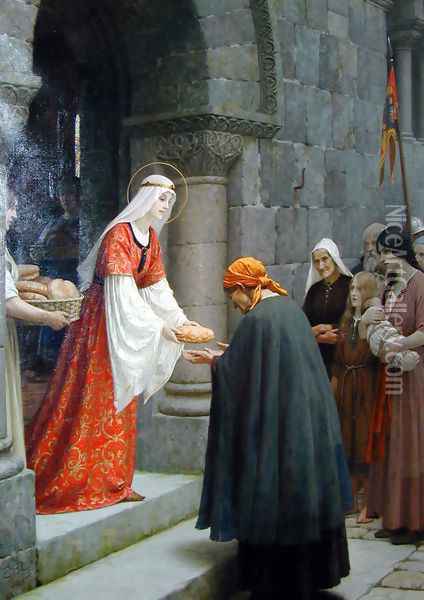 Leighton Edward Blair Charity Of St. Elizabeth Of Hungary Oil Painting - Blair-leighton Edmund