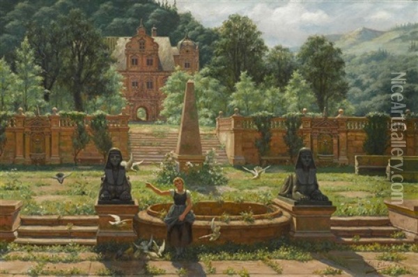 Im Schlosspark Oil Painting - Wilhelm Eilers