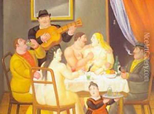 The Dinner 1994 Oil Painting - Fernando Botero