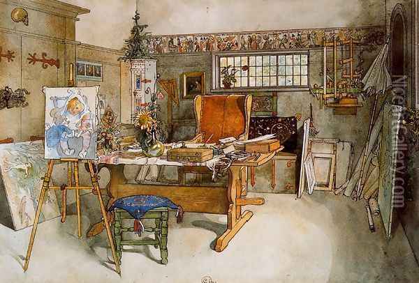 The Study 2 Oil Painting - Carl Larsson