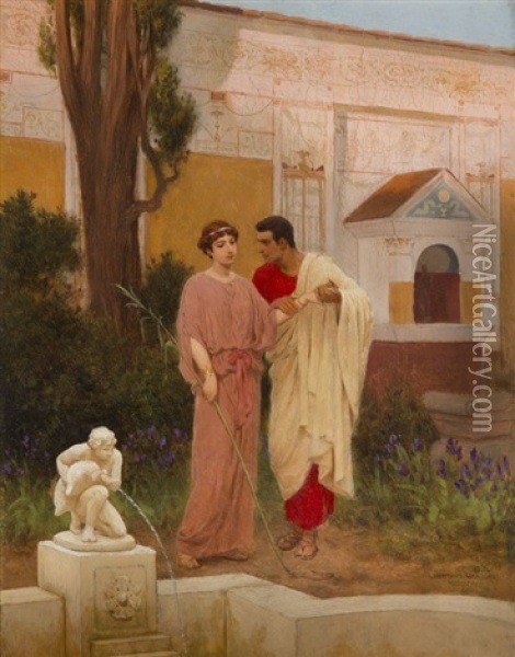 Vinicius And Ligia (from Quo Vadis) Oil Painting - Stephan Wladislawowitsch Bakalowicz
