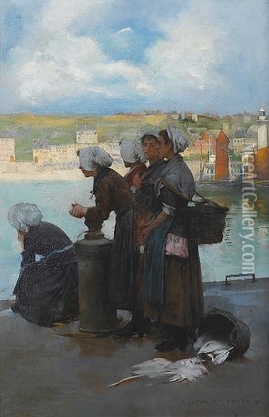 Waiting For The Boats Oil Painting - Albert Chevallier Tayler