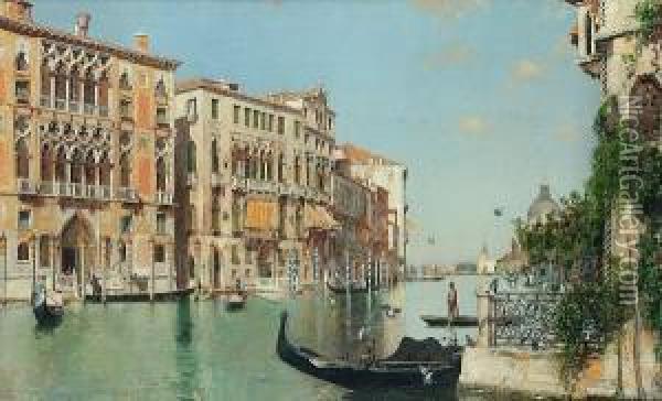 The Salute Seen From The Academia, Venice Oil Painting - Jose Moreno Carbonero