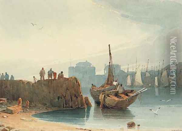 The harbour, Le Havre Oil Painting - Richard Parkes Bonington