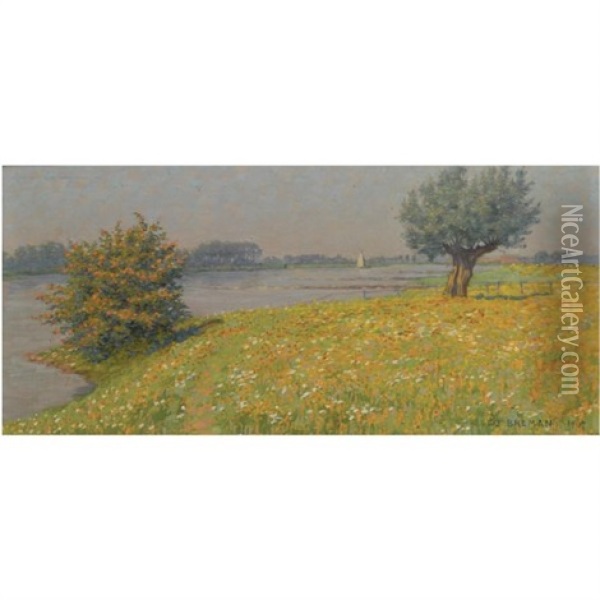 Voorjaar Aan Den Rijn Oil Painting - Co (Jacobus Ahazuerus) Breman