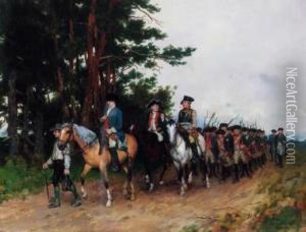 The Return Of The Prussian Infantry Oil Painting - Heinrich Breling