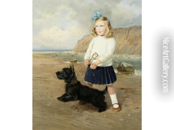 A Visit To The Beach Oil Painting - William Woodhouse