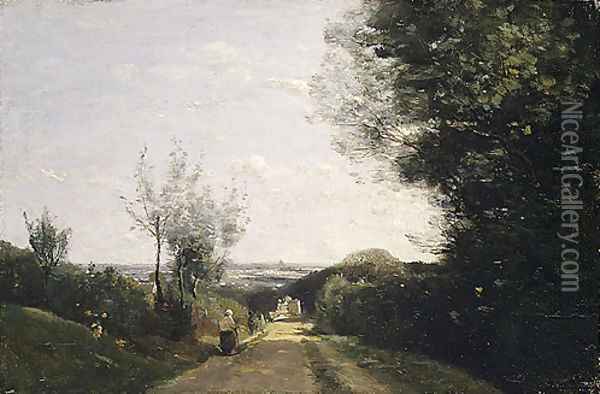 The Environs of Paris 1860s Oil Painting - Jean-Baptiste-Camille Corot