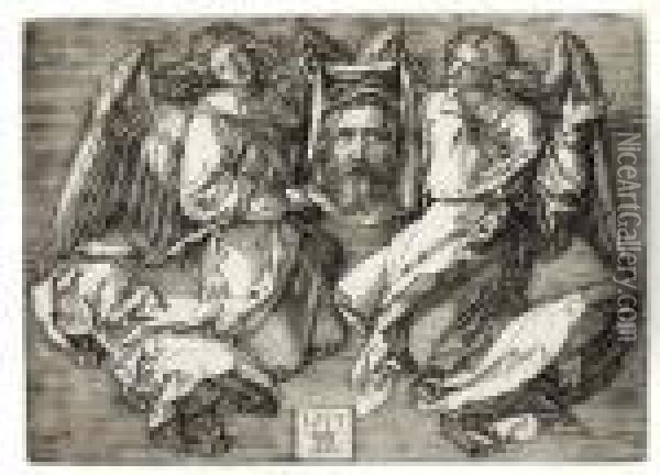 The Sudarium Held By Two Angels Oil Painting - Albrecht Durer
