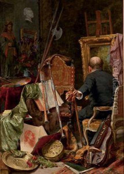 Atelier D'artiste Oil Painting - Edouard Hippolyte Margottet