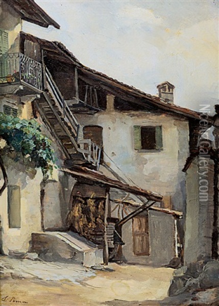 Casa Parini Oil Painting - Silvio Poma