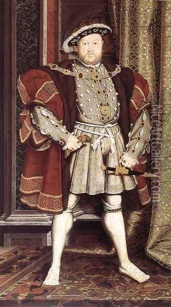 Henry VIII after 1537 Oil Painting - Hans Holbein the Younger