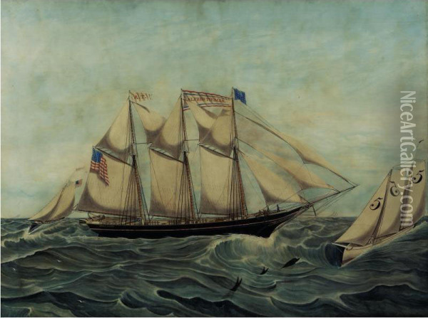 The Schooner Alfred Thomas With The Seagull Oil Painting - Jurgan Frederick Huge