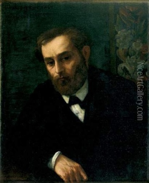 Portrait Presume D'eugene Manet Oil Painting - Alphonse Legros