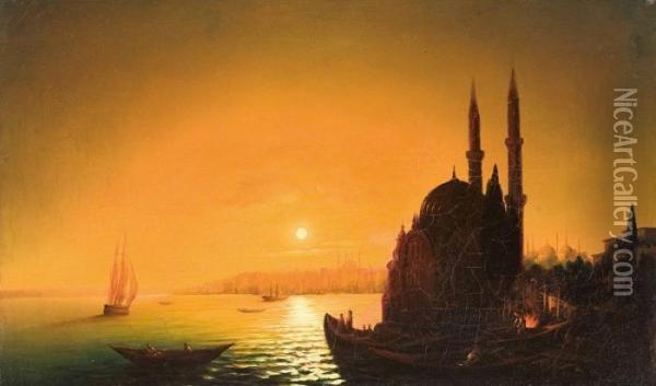 View Across The Bosphorus Oil Painting - Ivan Konstantinovich Aivazovsky