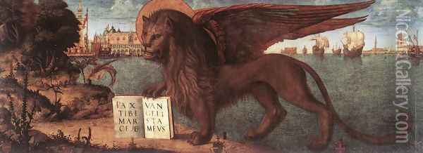 The Lion of St Mark 1516 Oil Painting - Vittore Carpaccio