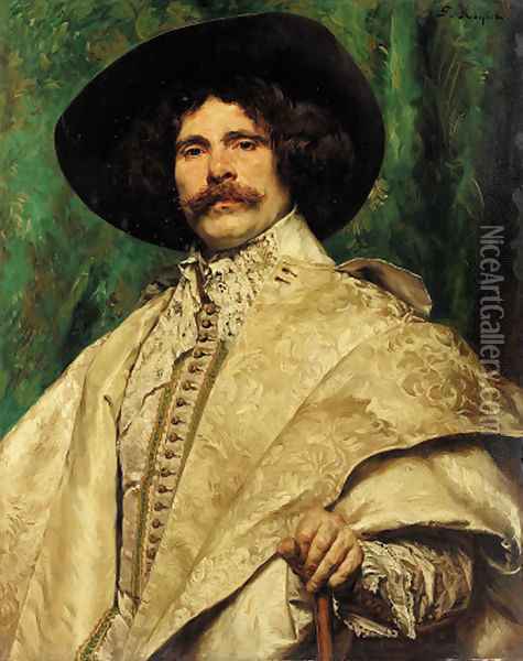 A gallant gentleman Oil Painting - Ferdinand Victor Leon Roybet