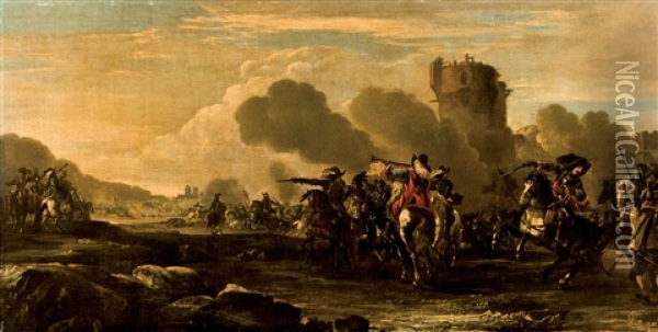 Escena De Batalla Oil Painting - Jacques Courtois