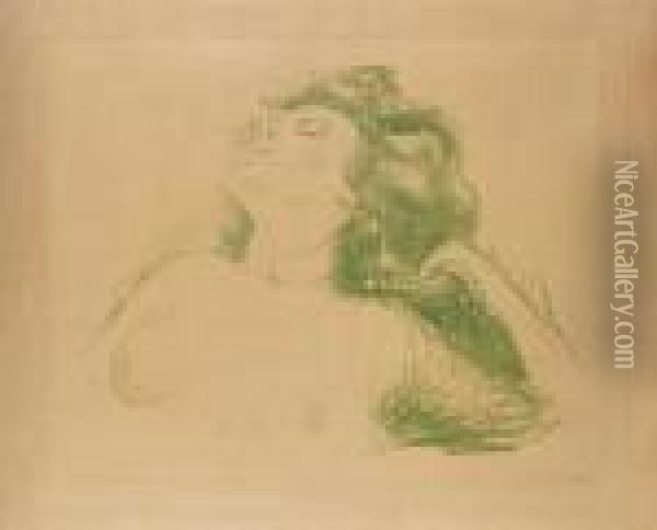 Liegender Halbakt Ii (schiefler 501) Oil Painting - Edvard Munch