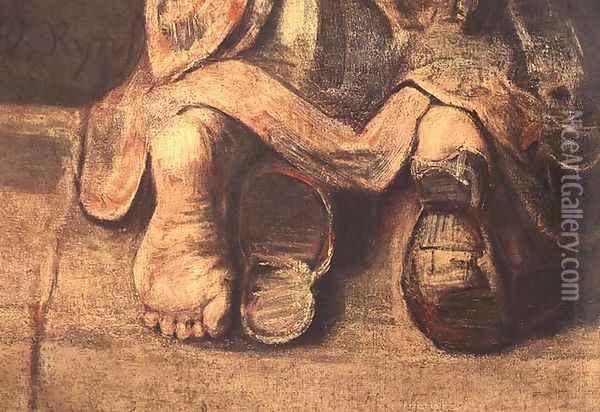 The Return of the Prodigal Son (detail -4) c. 1669 Oil Painting - Rembrandt Van Rijn