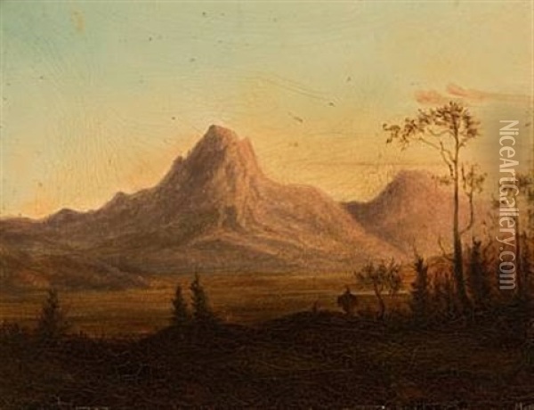 Aftenlys Over Fjellet Oil Painting - Gustav Adolph Mordt