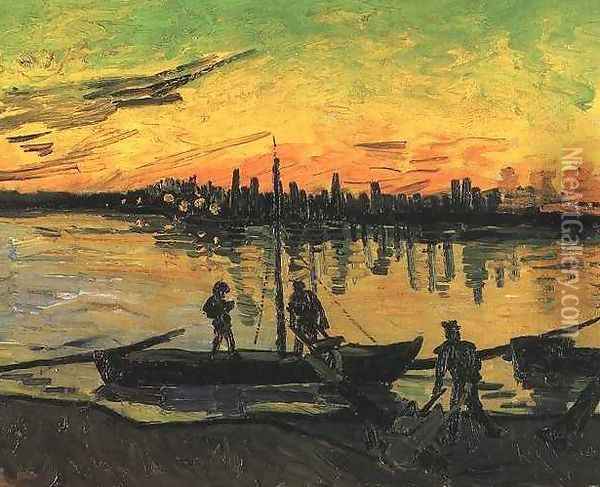Coal Barges II Oil Painting - Vincent Van Gogh
