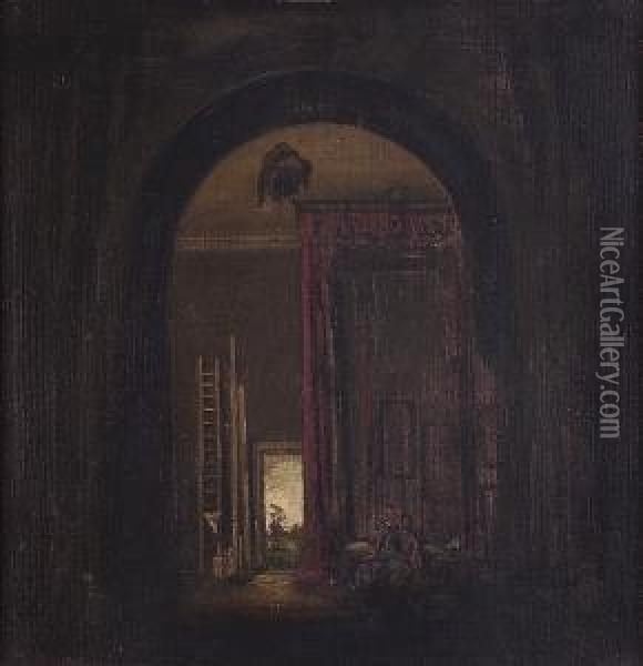 Interior Scene Oil Painting - James Ferrier Pryde