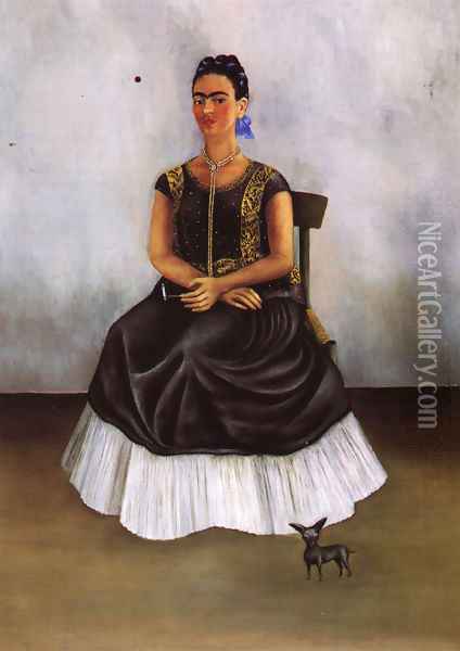 Itzcuintli Dog With Me 1938 Private Collection Oil Painting - Frida Kahlo