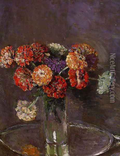 Vase of Flowers Oil Painting - Paul Cesar Helleu