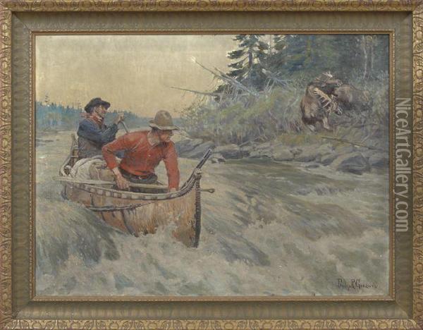 Moose Trappers Oil Painting - Philip Russell Goodwin