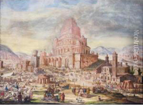 The Tower Of Babel Oil Painting - Jacob Van Der Ulft