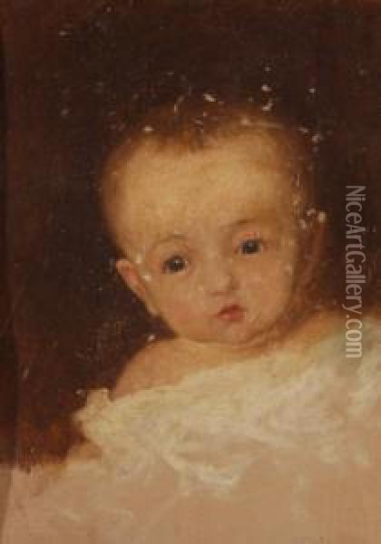 Portrait Of A Baby Oil Painting - Eastman Johnson