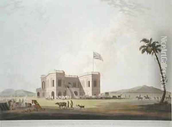 The Assembly Rooms on the Race Ground near Madras Oil Painting - Thomas Daniell