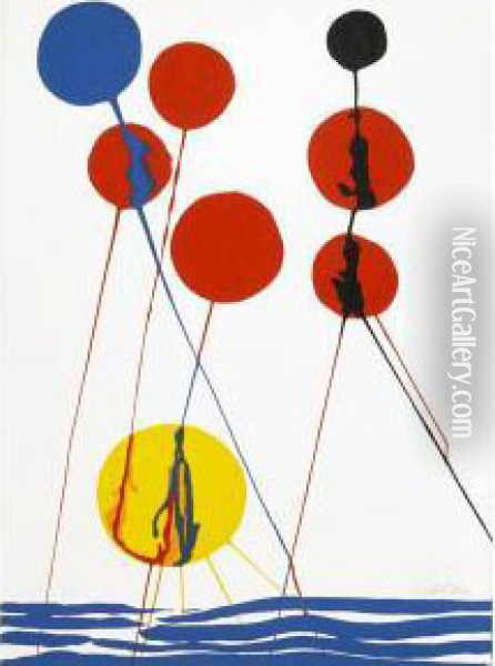 Balloons Oil Painting - Alexander Stirling Calder