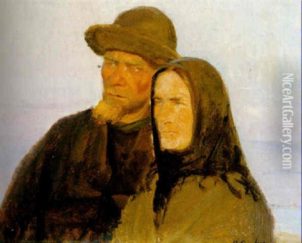 Ole Markstrom Og Kone Oil Painting - Anna Kirstine Ancher