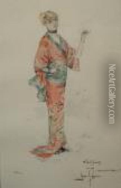 Le Kimono Japonais Oil Painting - Georges Antoine Rochegrosse